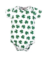 Hudson Baby Boys Cotton Bodysuits, Mommys Lucky Charm, 9-12 Months