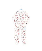 Hudson Baby Girls Hudson Thermal Long Underwear 2pc Set, Dusty Rose Floral