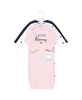 Hudson Baby Baby Girls Hudson Cotton Gowns Mommy Pink Navy