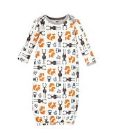 Hudson Baby Baby Boys Hudson Cotton Gowns, Moose and Fox, Preemie/Newborn