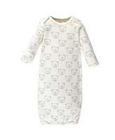 Luvable Friends Baby Boys Cotton Gowns, Bear, Preemie-Newborn