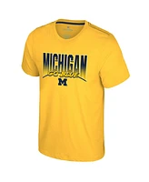 Colosseum Men's Maize Michigan Wolverines Dual Logo T-Shirt