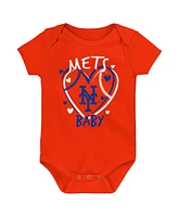 Outerstuff Baby Boys and Girls Blue New York Mets Slide Home Bodysuit, Set of 3