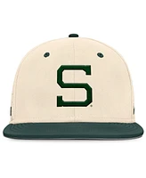 Nike Men's Natural Michigan State Spartans On-Field Dugout True Performance Fitted Hat