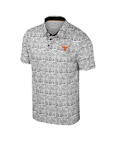 Colosseum Men's Black/White Texas Longhorns Big Tall Allover Polo Shirt