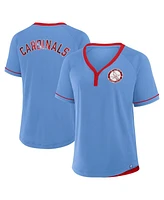 Fanatics Women's Light Blue St. Louis Cardinals Cooperstown Collection League Diva V-Neck T-Shirt