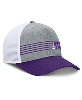 Fanatics Men's Heather Gray/Purple Tcu Horned Frogs Profile Trucker Adjustable Hat