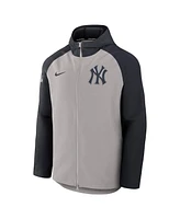 Nike Men's Gray/Navy New York Yankees Authentic Collection Raglan Performance Full-Zip Jacket