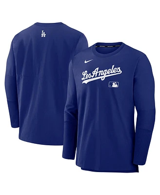 Nike Men's Royal Los Angeles Dodgers Authentic Collection Lightweight Player Tri-Blend Performance Pullover Sweatshirt