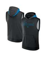 Nike Men's Black Miami Marlins Authentic Collection Performance Sleeveless Pullover Hoodie