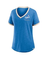 Fanatics Women's Royal Los Angeles Dodgers Binge Worthy Stadium Slub V-Neck T-Shirt