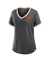 Fanatics Women's Black Baltimore Orioles Binge Worthy Stadium Slub V-Neck Top
