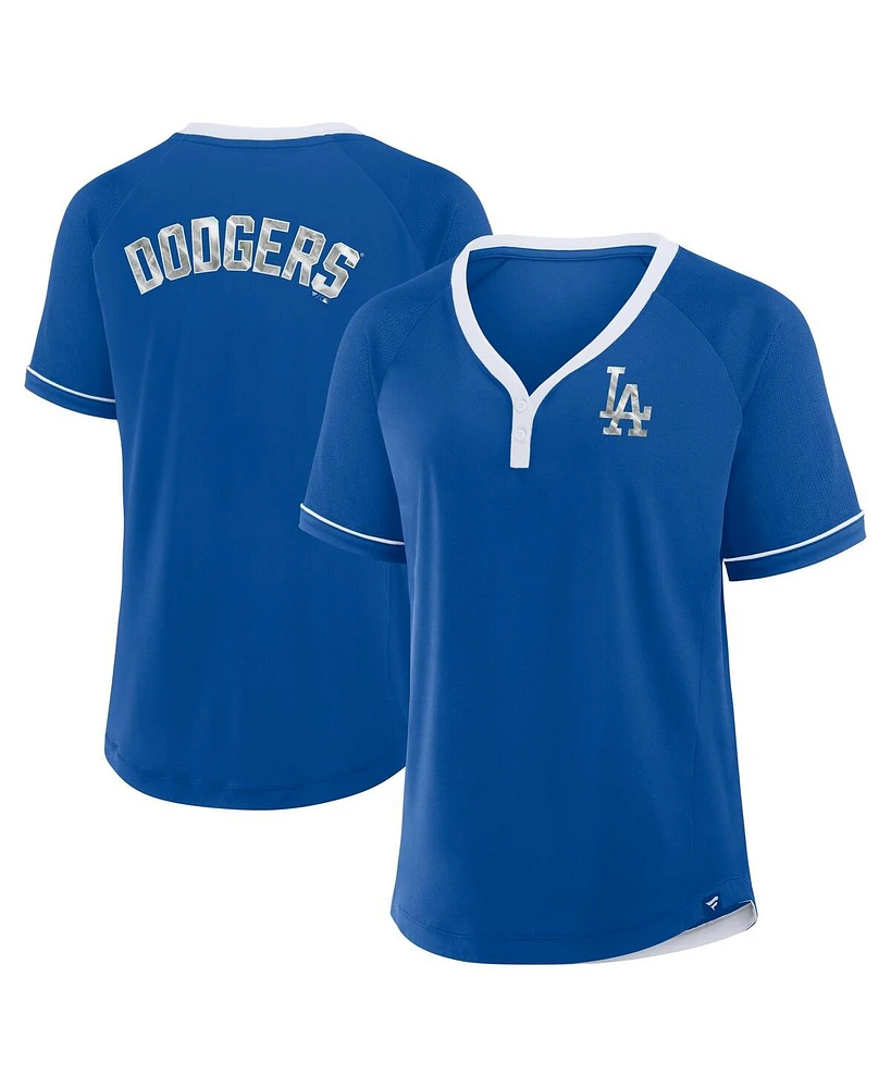 Fanatics Women's Royal Los Angeles Dodgers League Diva Star Raglan V-Neck T-Shirt