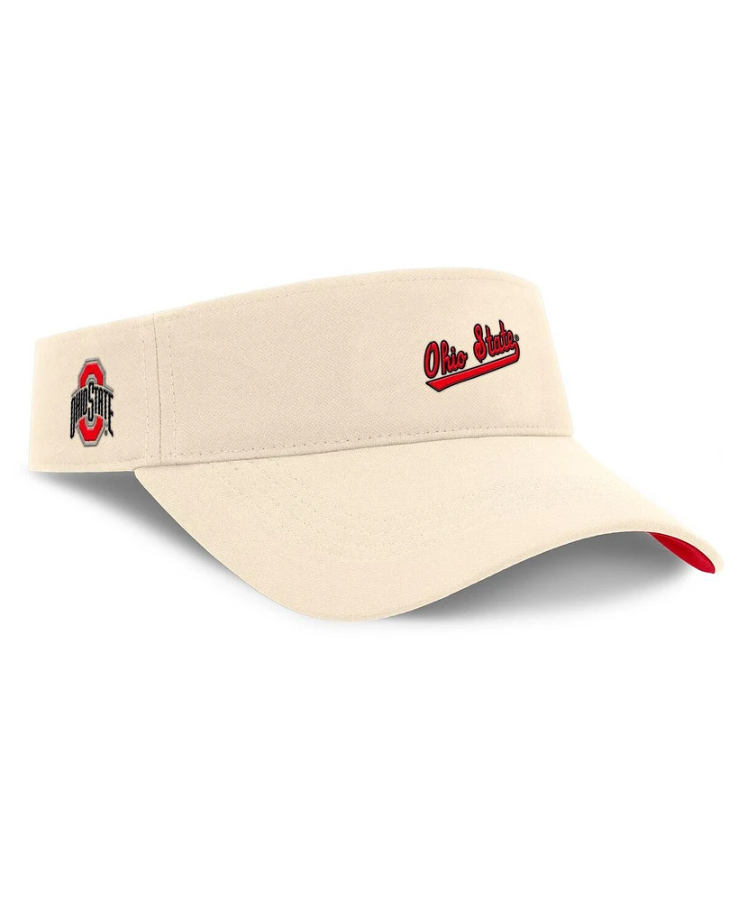Nike Men's Natural Ohio State Buckeyes Primetime Ace Adjustable Visor Hat