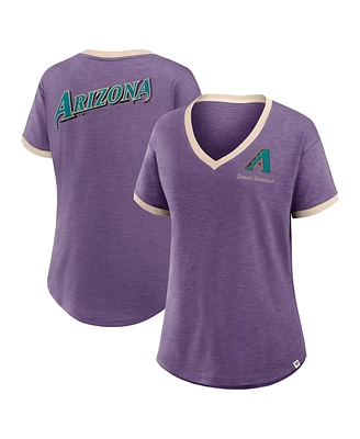 Fanatics Women's Purple Arizona Diamondbacks Binge Worthy Stadium Slub V-Neck T-Shirt