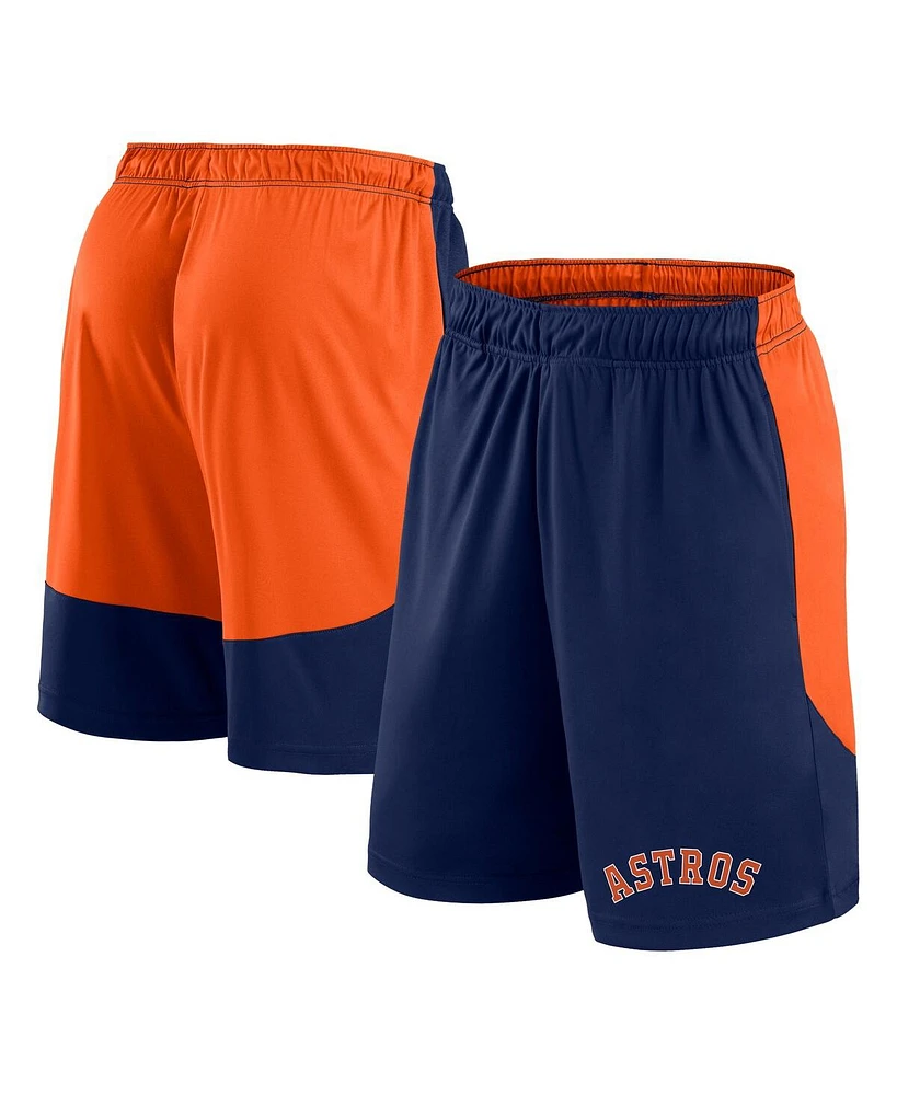 Fanatics Men's Navy/Orange Houston Astros Launch Polyester Shorts