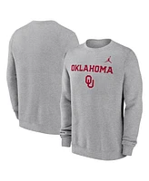 Jordan Men's Heather Gray Oklahoma Sooners Prime TimePrimary Stack Pullover Sweatshirt