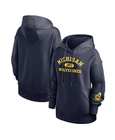 Nike Women's Navy Michigan Wolverines Oversized Legacy Phoenix Foundational Stack Pullover Hoodie