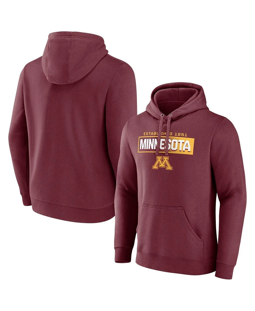 Fanatics Men's Maroon Minnesota Golden Gophers Iconic Fleece Down The Field Pullover Hoodie