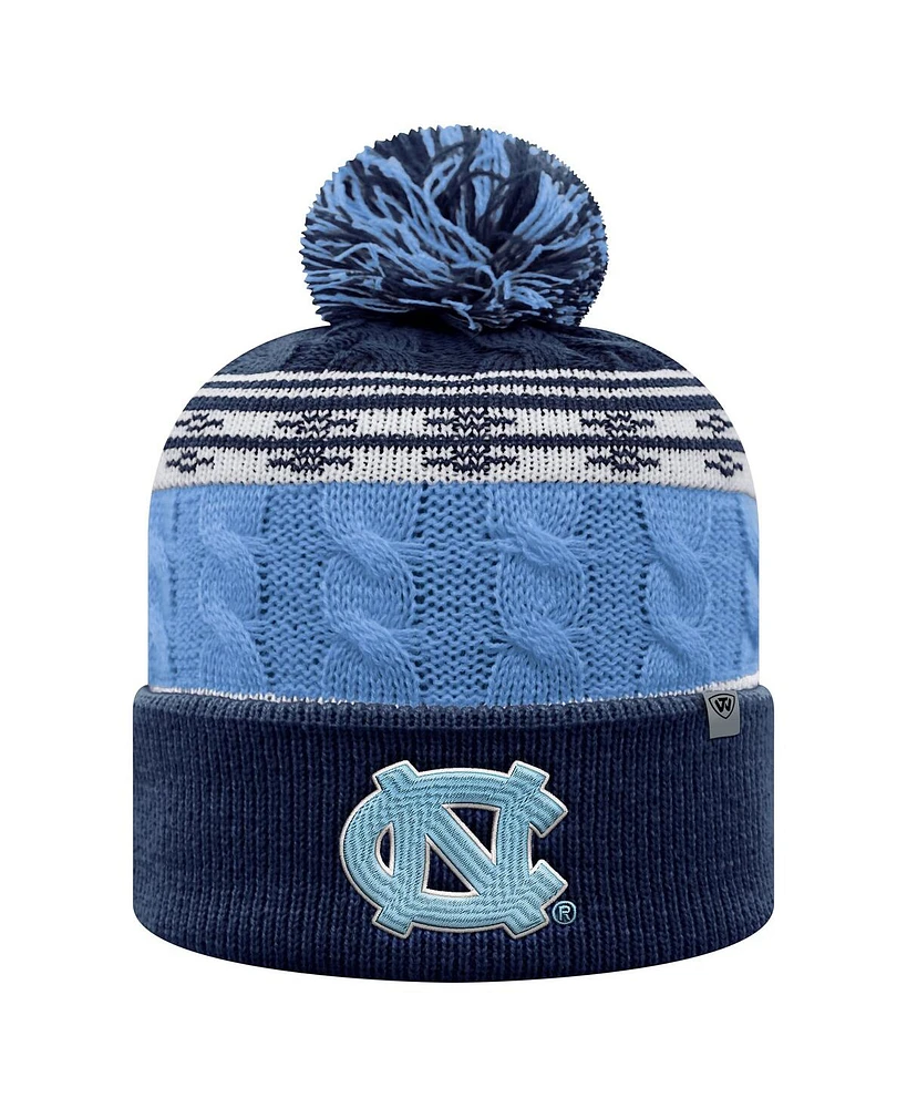 Top of the World Men's Carolina Blue North Carolina Tar Heels Altitude Cuffed with Pom Knit Hat