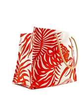 Pre-Owned Hermes Tigre A L'Ananas Beach Bag Printed Toile
