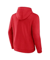 Fanatics Men's Red Wisconsin Badgers Iconic Fleece Down The Field Pullover Hoodie