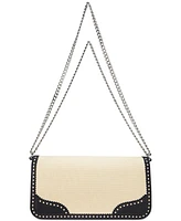 Lauren Ralph Lauren Straw & Leather Sawyer Bag