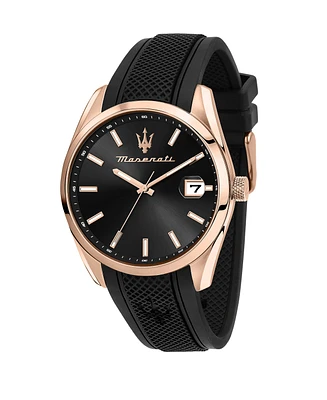 Maserati Men's Date Black Silicone Watch, 43mm