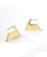 Steve Madden Trapeze Beaded Hoop Earrings