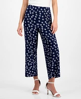 Anne Klein Women's Printed Pull-On Cropped Pants
