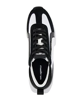 Karl Lagerfeld Paris Men's Perforated Metal Logo Running Sneakers
