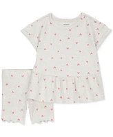 Carter's Toddler Girls Heart-Print Top & Shorts, 2 Piece Set