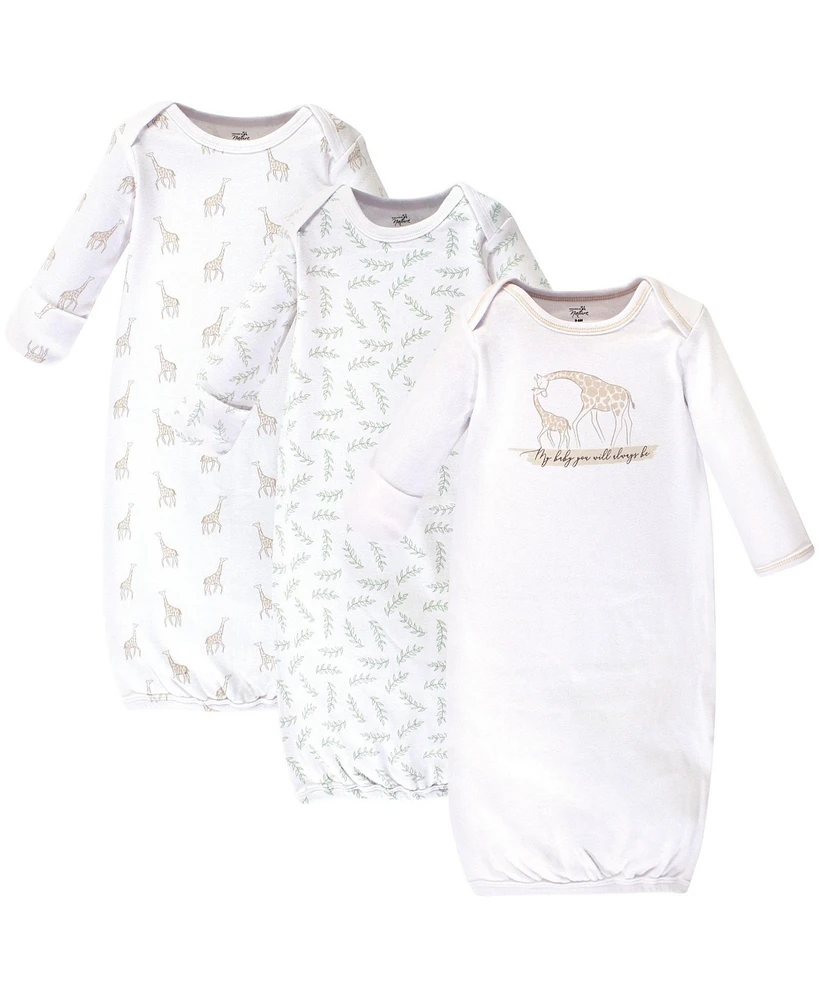 Touched by Nature Baby Boys Unisex Organic Cotton Gowns Giraffe, Preemie/Newborn