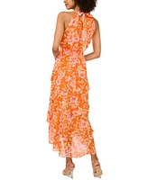 Sam & Jess Women's Floral-Print Maxi Halter Dress
