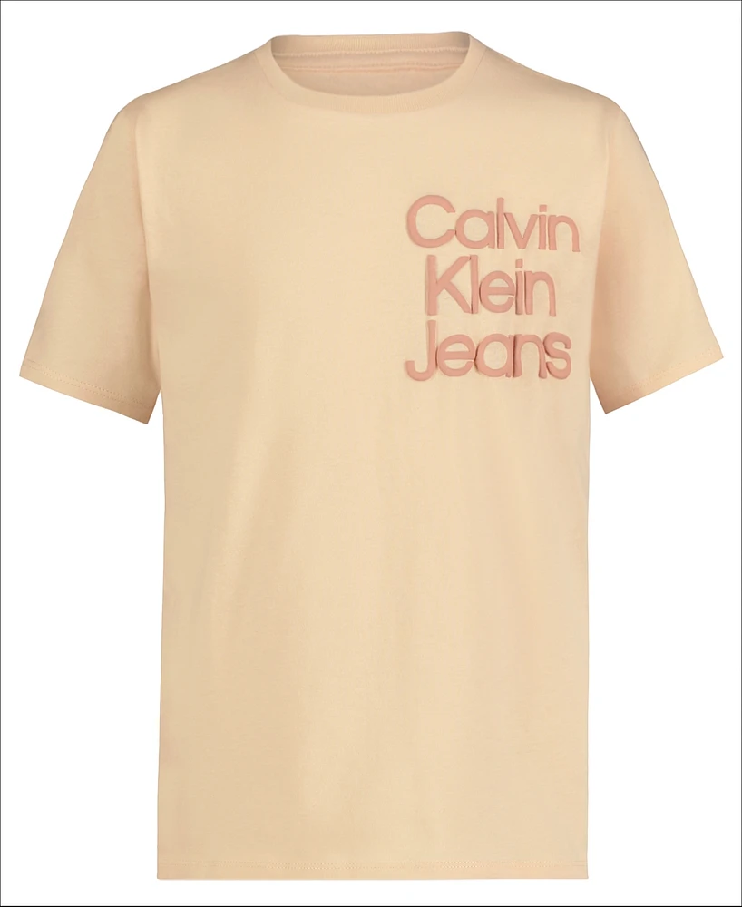Calvin Klein Big Boys Left Chest Stack Short Sleeve T-Shirt