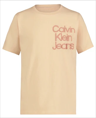 Calvin Klein Big Boys Left Chest Stack Short Sleeve T-Shirt