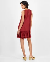 Robbie Bee Women's Tiered-Ruffle-Trim A-Line Sleeveless Dress