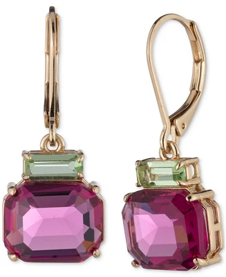 Lauren Ralph Gold-Tone Stone Leverback Drop Earrings