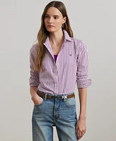 Lauren Ralph Women's Classic-Fit Striped Broadcloth Shirt