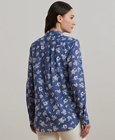Lauren Ralph Women's Classic-Fit Floral Cotton Voile Shirt