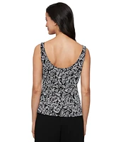 Alex Evenings Petite Mandarin-Collar Jacket & Top Set