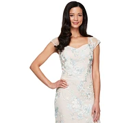 Alex Evenings Women's Embroidered Sweetheart-Neck Mermaid Gown