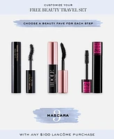 Choose Your Free Mascara, part of 3-pc beauty travel set with any $100 Lancome purchase!