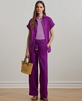 Lauren Ralph Women's Striped Stretch Cotton Crewneck Tee