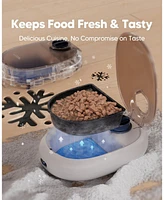 Automatic Cat Feeder,48-Hour Timer Cat Bowl with Ice Gel Pack Refrigeration Function,Perfect for Puppies and Kittens in Yogurt,Can,and Wet Food Feedin