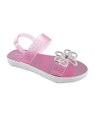 Bebe Little Girls Sparkly Summer with Rhinestone and Bow Sandals