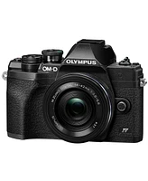 Olympus Om-d E-M10 Mark Iv Camera with M.Zuiko Ed 14-42mm F3.5-5.6 Ez Lens, Black Bundle with 64GB Sd Card, Shoulder Bag, Extra Battery, Smart Charger