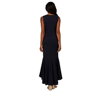 Adrianna Papell Women's Ruffled V-Neck High-Low Dress