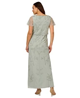 Adrianna Papell Plus Beaded Blouson Dress