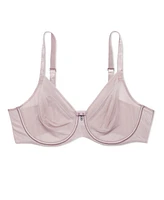 Curvy Couture Women's Sheer Mesh Full Coverage Unlined Underwire Bra